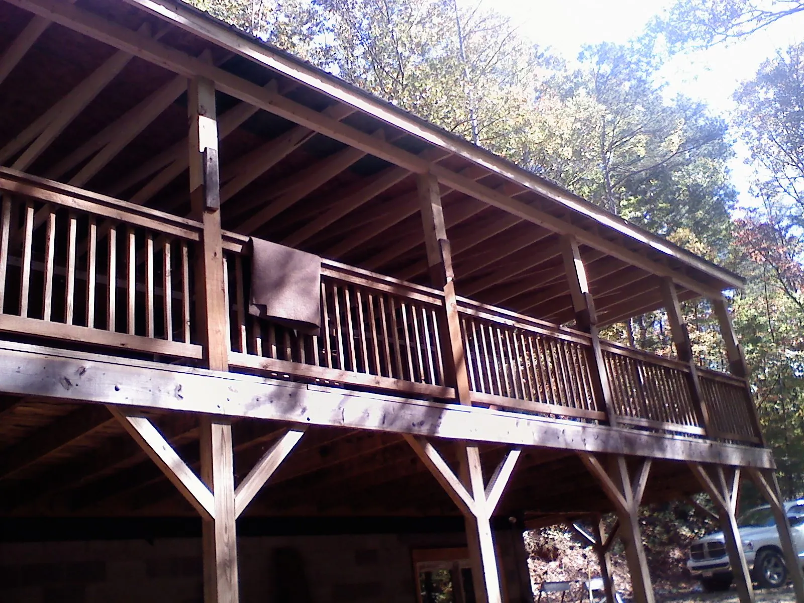 Timber framing under a new elevated porch and deck — Roof Leak Repair in Gilson by Roofing Brothers
